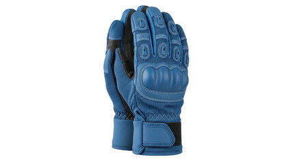 Isolated blue protective work gloves providing impact protection, safety equipment