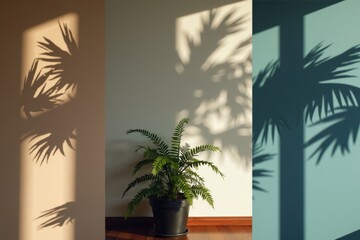 Fototapeta premium Creating a nature-inspired shadow collage using a photo editing app.
