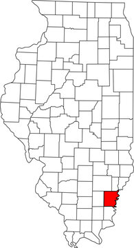 Detailed vector map of Illinois, USA, highlighting White County. Ideal for data visualization and Southeastern Illinois river reports.

