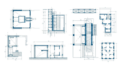 AutoCAD House Plan Vector Illustration – New Home Floor Plans for Interior and Exterior Construction AI EPS PNG JPEG
