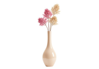 Isolated decorative vase with dried flowers interior design elegant natural element © Mia
