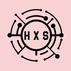 HXS letter design. HXS letter technology logo design. HXS Monogram logo design for an entrepreneur and business.