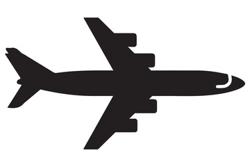 Obraz premium Airplane silhouette vector illustration on white background 