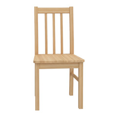 Natural wood chair furniture design elements simple home decor seating illustration graphic on transparent background
