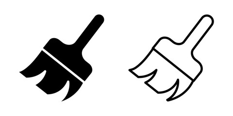 paint brush icon set on white background