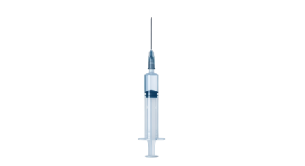 Isolated hypodermic needle syringe with dose medicine drug used for injection medical care