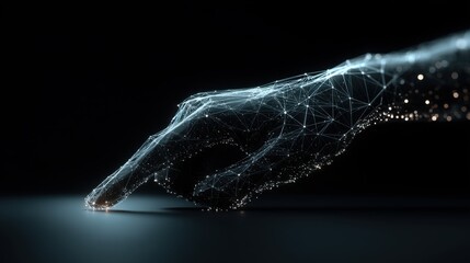 Futuristic touch interaction virtual space digital art technology close-up view human connection