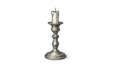 Naklejka premium Vintage candlestick illustration with simple composition for elegant decor and design