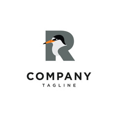 Letter R Sternula Albifrons Logo Icon Vector