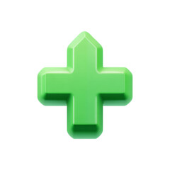 Obraz premium Bright Green Add Icon Design for Digital Applications and User Interfaces, Symbolizing Growth and Addition