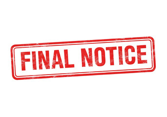 Red final notice stamp isolated on transparent background