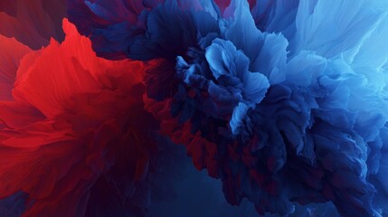 Obraz premium Dynamic Abstract Red and Blue Organic Forms