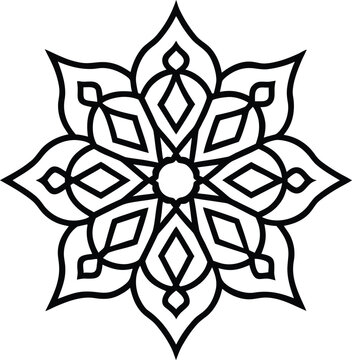 Sophisticated floral design, showcasing a harmonious blend of geometric forms and balanced composition, ideal for artistic and ornamental purposes
