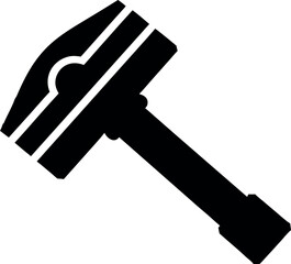 Thor hammer icon vector illustration, Black silhouette design, Mythological power symbol