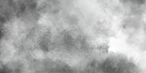 Abstract white and gray isolated cloud cumulus clouds. Gray aquarelle painted realistic fog or mist smoky textured canvas design. White and ash messy wall stucco texture background.