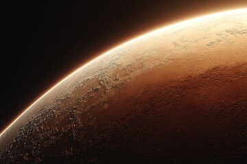 Naklejka premium Martian sunrise, a close-up view