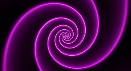 Mesmerizing neon purple spiral tunnel effect, drawing viewers into a vibrant, energetic vortex of light and motion