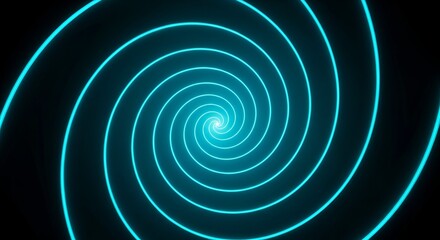 Dive into a mesmerizing neon blue spiral tunnel, creating an endless vortex of light that draws you into the unknown.