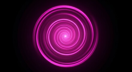 Captivating neon pink energy vortex with glowing hypnotic spiral effect on a dark background