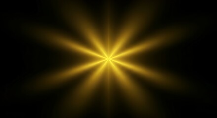 Obraz premium Radiant golden starburst effect emanates brilliant light against a deep black background, perfect for celebratory or dramatic visuals.