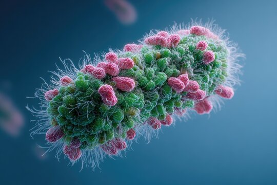 3D render of a bacterial cell - Powered by Adobe