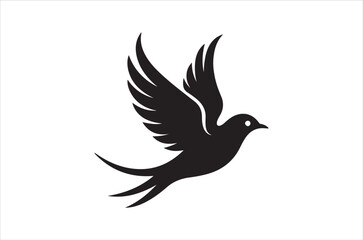 Obraz premium Bird vector illustration, Bird silhouette, Birds Line Art, black color design bundle, Eps, white background