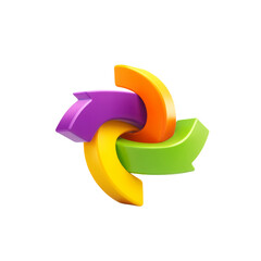 Colorful Abstract Design with Dynamic Shapes and Arrows Symbolizing Movement and Creativity in Modern Art Style
