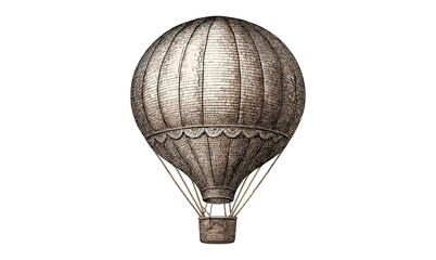 Vintage hot air balloon illustration - classic aviation design for posters or cards