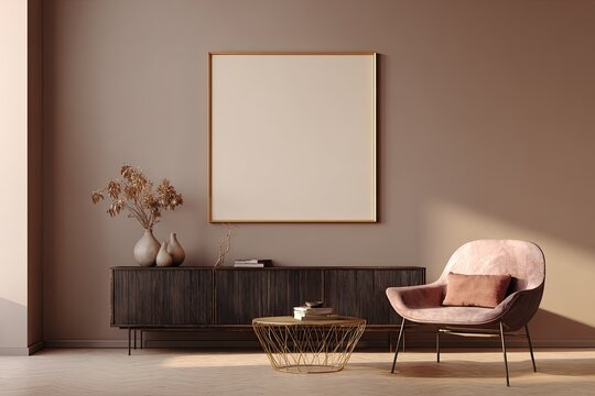 Modern living room interior mock-up