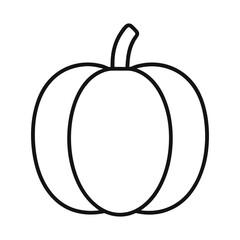 Simple Black and White Pumpkin Outline for Fall or Halloween Designs