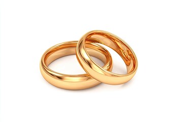 Two gold wedding rings on white background (1)