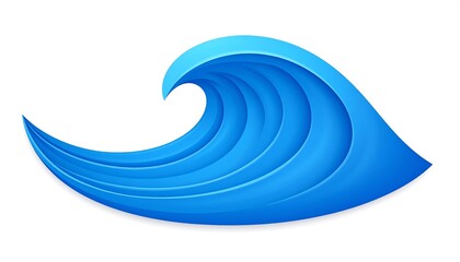 Abstract stylized blue wave graphic