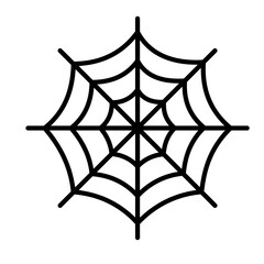Naklejka premium A black spider web with clean radial lines, perfect for Halloween decorations or spooky themes