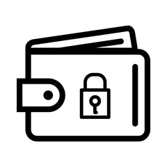lock wallet icon icon on metal internet button
