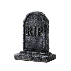 R.I.P. tombstone, white isolated background