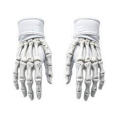 Skeleton gloves, white isolated background