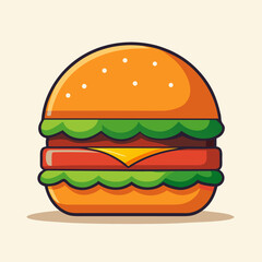 big hamburger isolated on white