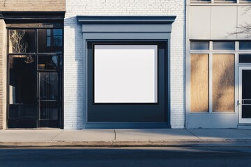 Blank storefront sign mockup for business branding