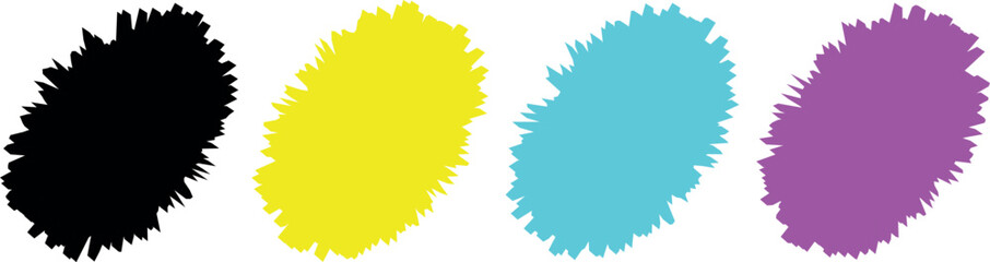 Glowing Circular Frame Pack with Bright Illuminated Borders, Vibrant Zigzag Brush Strokes, and Radiant Light Vector Elements