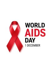 World aids day awareness red ribbon isolated on white background