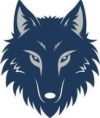 Fototapeta premium Detailed wolf face vector icon illustration, suitable for wildlife conservation graphics, outdoor gear, and adventure branding.