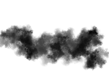 Black clouds spread floating on transparent backgrounds 3d illustrations png