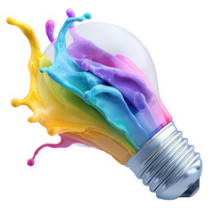 Colorful Paint Splash Lightbulb Idea Concept
