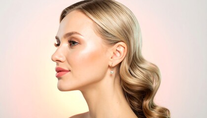 Naklejka premium Woman with beautiful hair and soft lighting