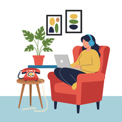 Illustration concept of a helpful home call service