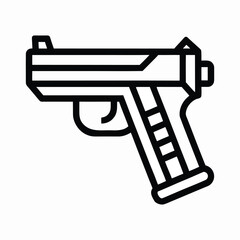Black outline light gun icon on white background
