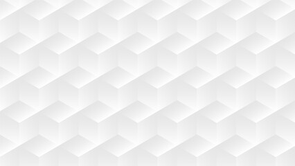 White Geometric 3D Cubes Background.  Minimal Abstract Texture.