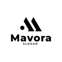 Modern Simple Shape Vector Logo Design Geometric Sign Monogram Letter M