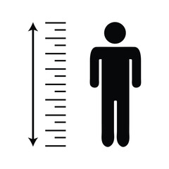 Measuring height body icon isolated on white background. set icons colorful. Vector illustration EPS 10 .