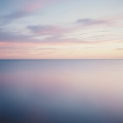 Obraz premium Minimalist Seascape Horizon with Soft Pastel Sky and Calm Ocean for Abstract Fine Art Photography